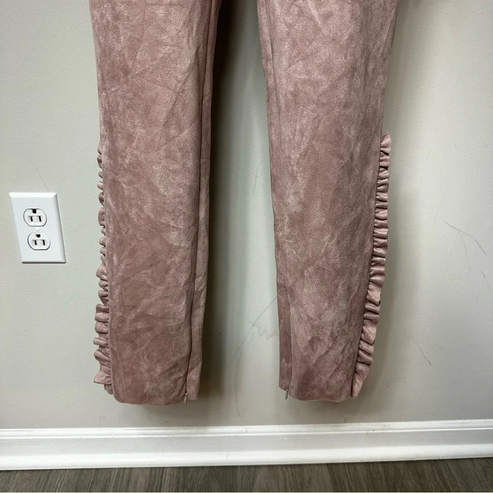 NWT Zara Dusty Rose Frill Pants in Size Medium - Picture 3 of 5